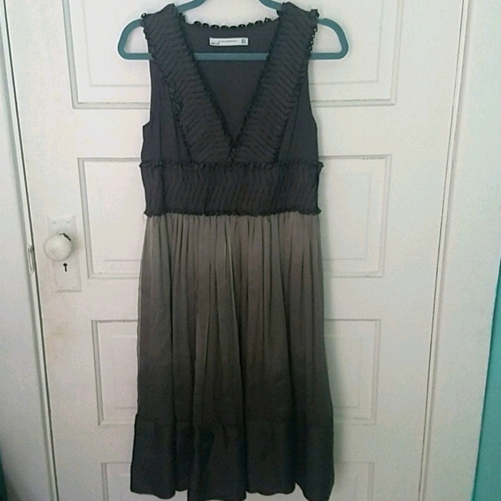 Gray ombre silk dress